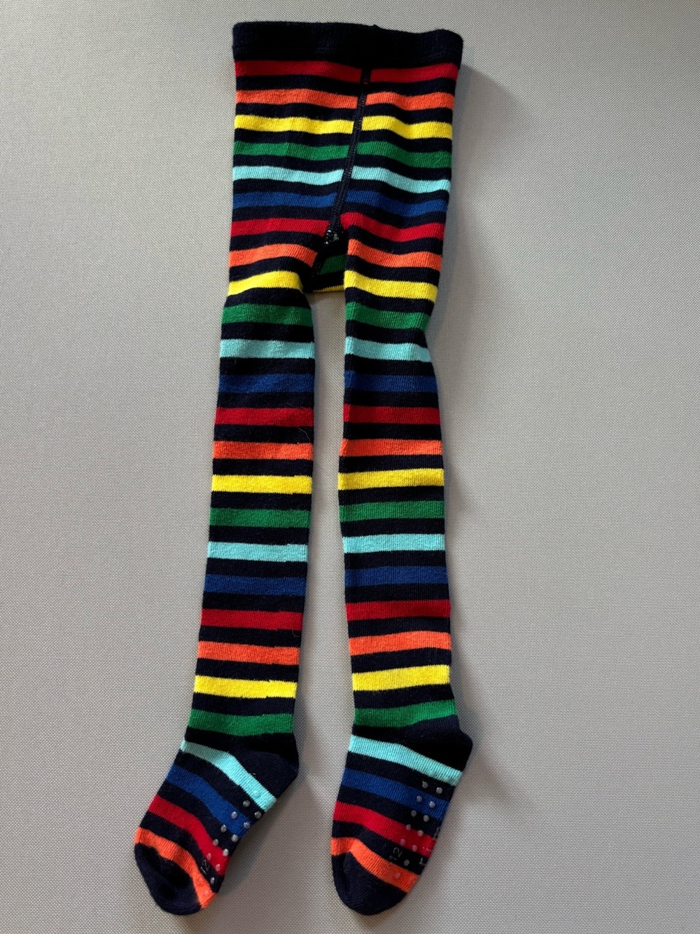Primary Cotton Blend Rainbow Stripe Tights Size 6-12